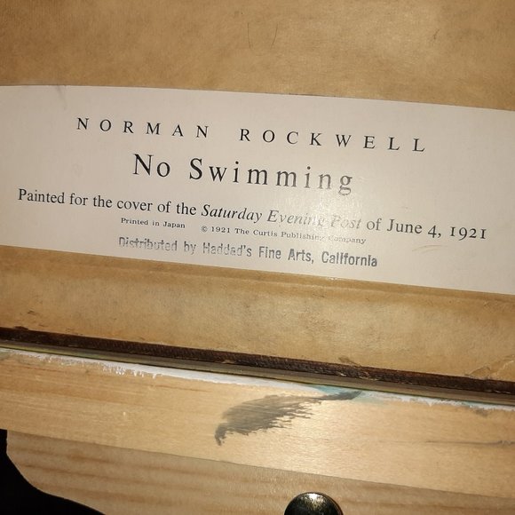 Norman Rockwell Signed Artwork "No Swimming" 1921 - Picture 4 of 7